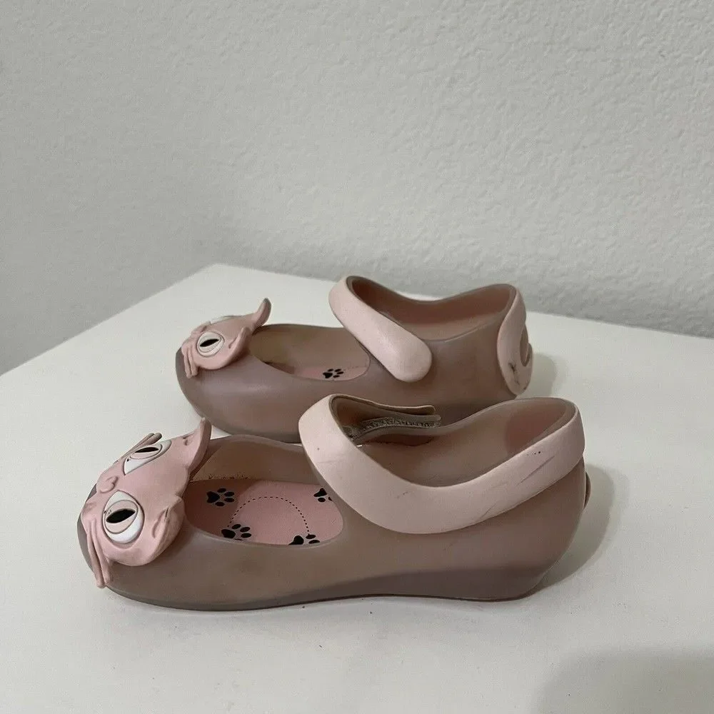 Mini Melissa Ultragirl II Pink Cat Mary Jane Flats Shoes Toddler Girls Size 8